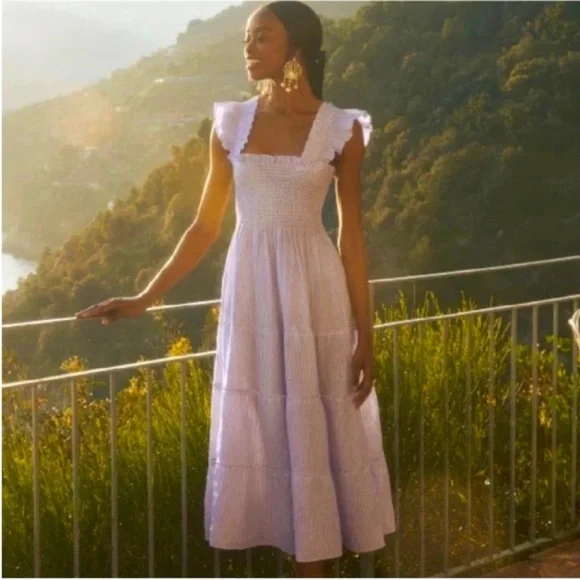 Hill House Ellie Nap Dress - Lilac Stripe. M. NWOT - Picture 4 of 10